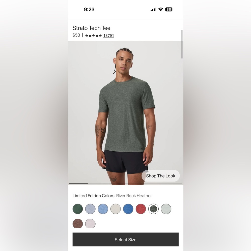 Vuori Men’s Strato Tech Tee Size Large